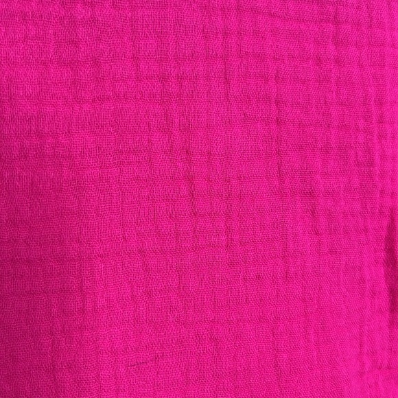 NWT XL Three Dots Cotton Gauze Flutter Sleeve Hot Pink Top - Picture 5 of 6